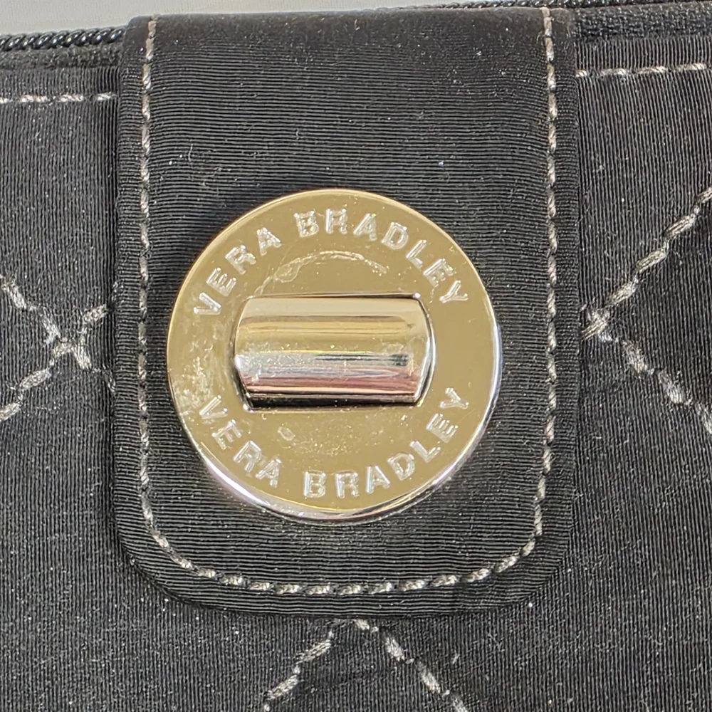 Vera Bradley Black Quilted Turn Lock Wallet Organizer - Picture 9 of 10